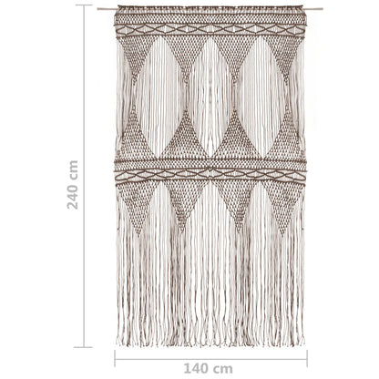 Gordijn Macramé 140X240 Cm Katoen Taupe