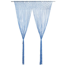 Gordijn Macramé 140X240 Cm Katoen Blauw