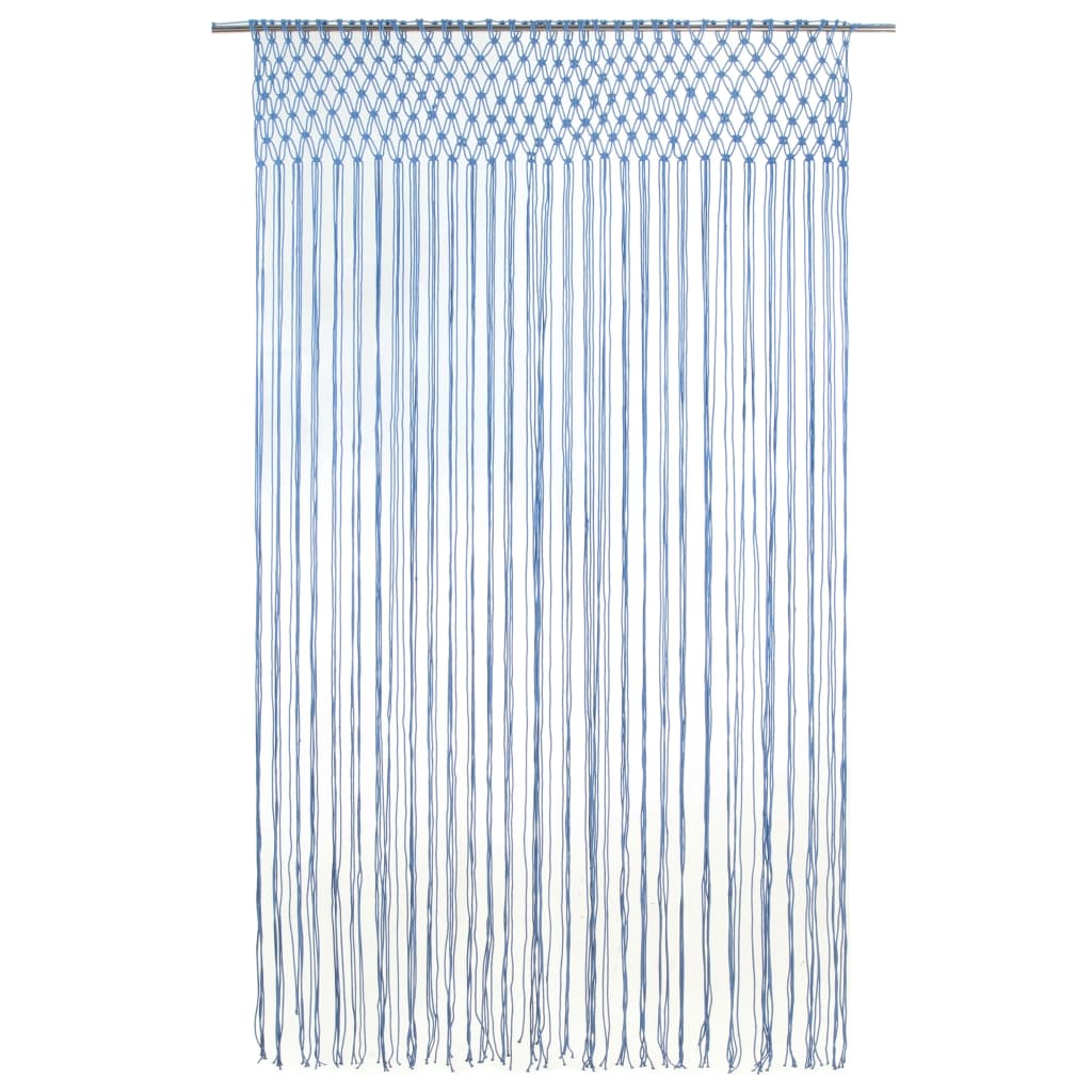 Gordijn Macramé 140X240 Cm Katoen Blauw