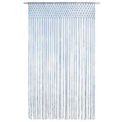 Gordijn Macramé 140X240 Cm Katoen Blauw
