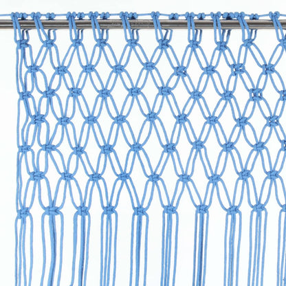 Gordijn Macramé 140X240 Cm Katoen Blauw