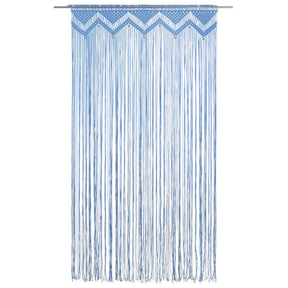 Gordijn Macramé 140X240 Cm Katoen Blauw