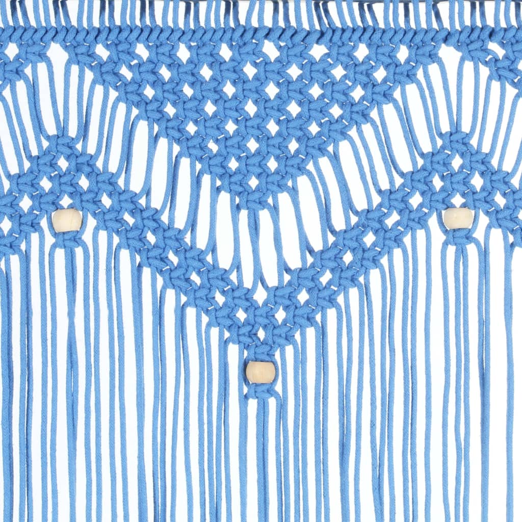 Gordijn Macramé 140X240 Cm Katoen Blauw