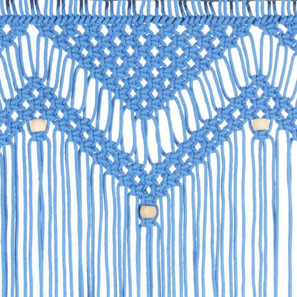 Gordijn Macramé 140X240 Cm Katoen Blauw