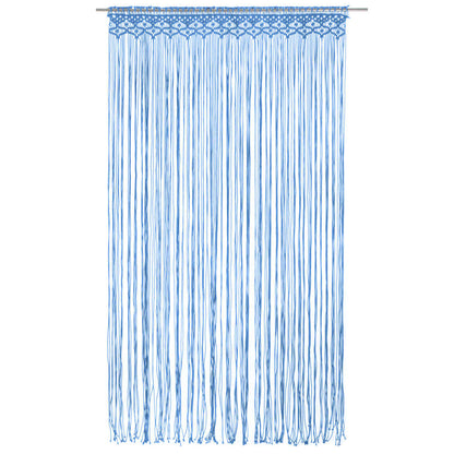 Gordijn Macramé 140X240 Cm Katoen Blauw