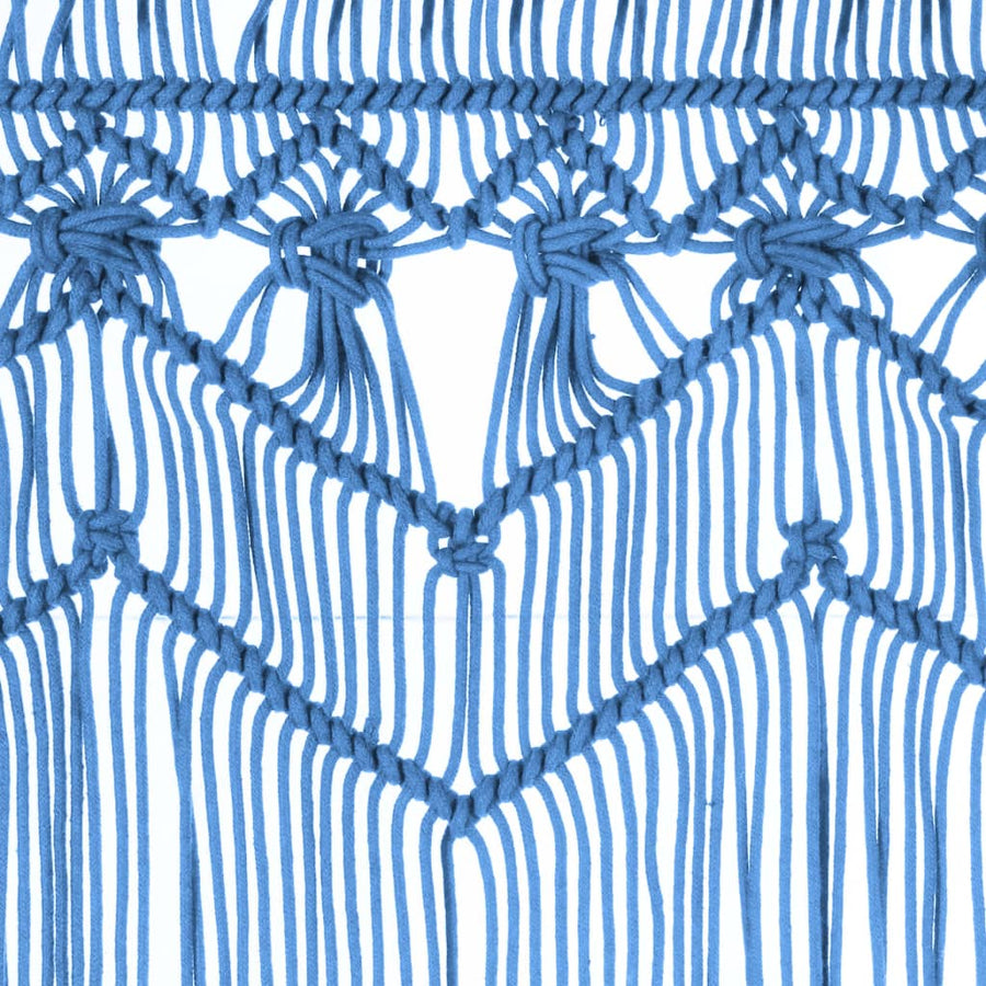 Gordijn Macramé 140X240 Cm Katoen Blauw