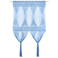 Gordijn Macramé 140X240 Cm Katoen Blauw