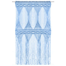 Gordijn Macramé 140X240 Cm Katoen Blauw
