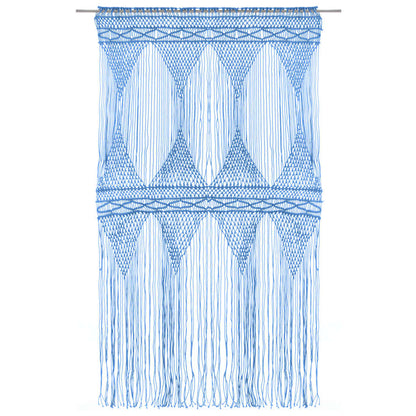 Gordijn Macramé 140X240 Cm Katoen Blauw