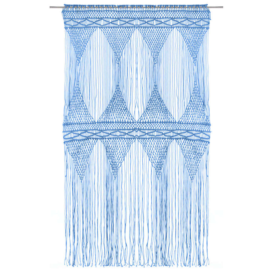 Gordijn Macramé 140X240 Cm Katoen Blauw