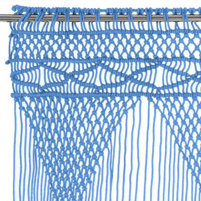Gordijn Macramé 140X240 Cm Katoen Blauw