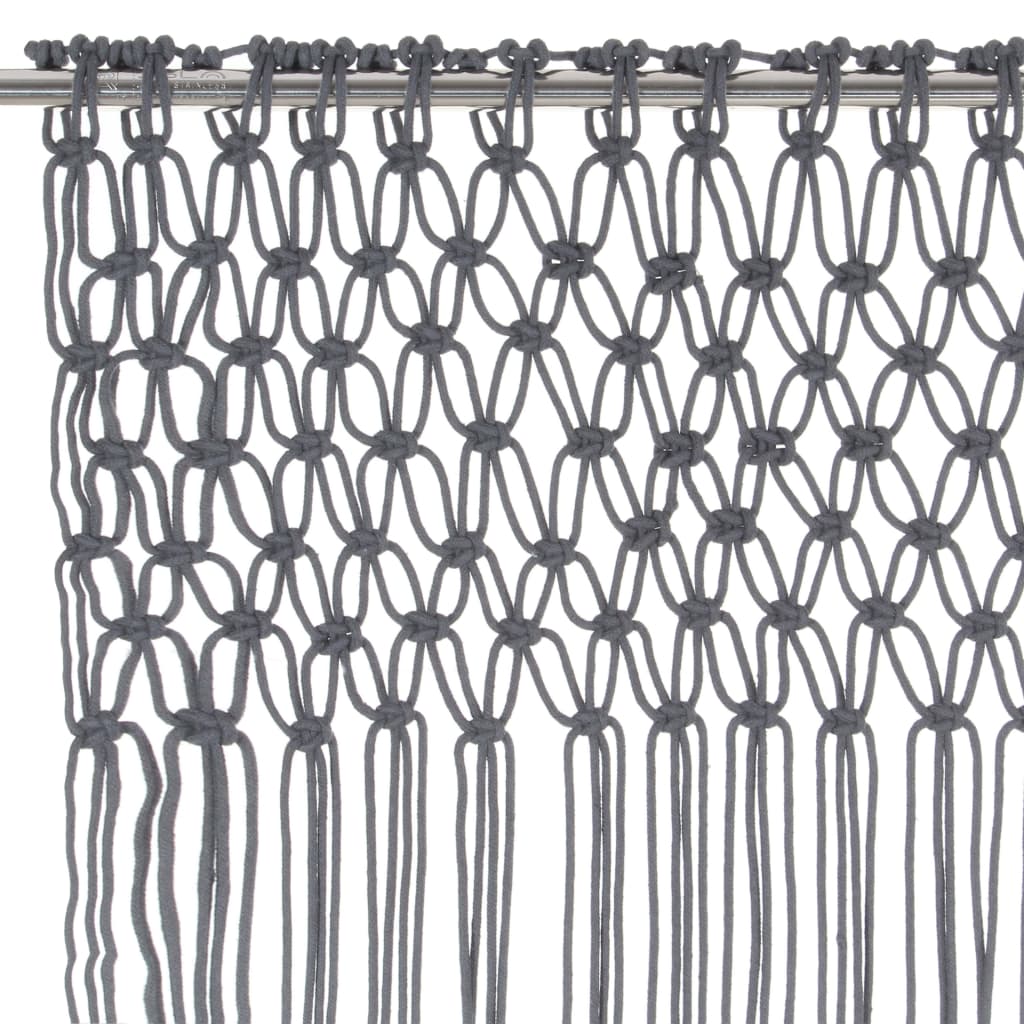 Gordijn Macramé 140X240 Cm Katoen Antraciet