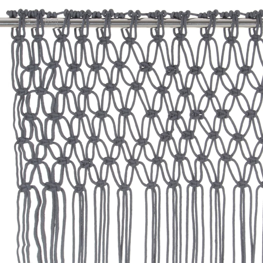 Gordijn Macramé 140X240 Cm Katoen Antraciet