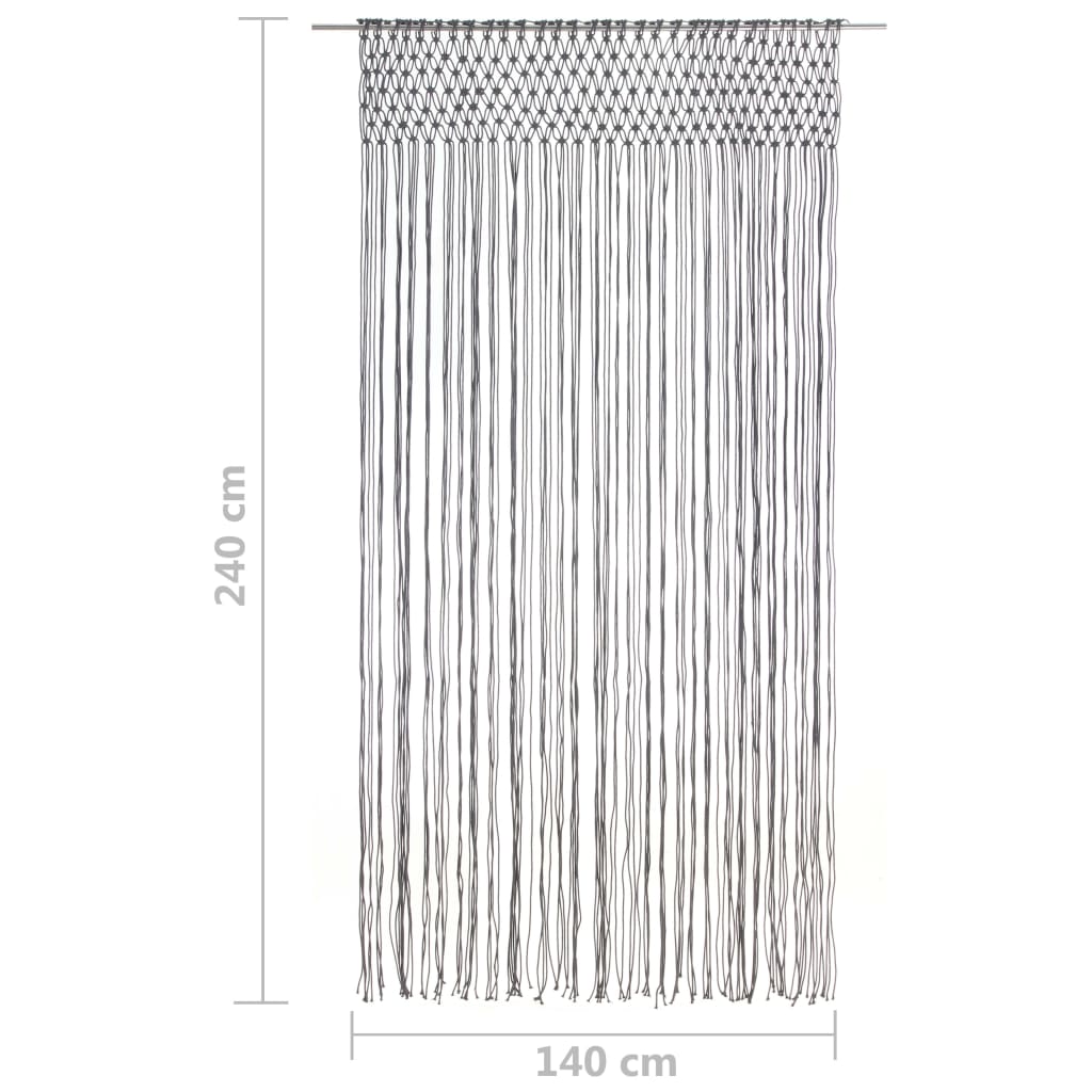 Gordijn Macramé 140X240 Cm Katoen Antraciet