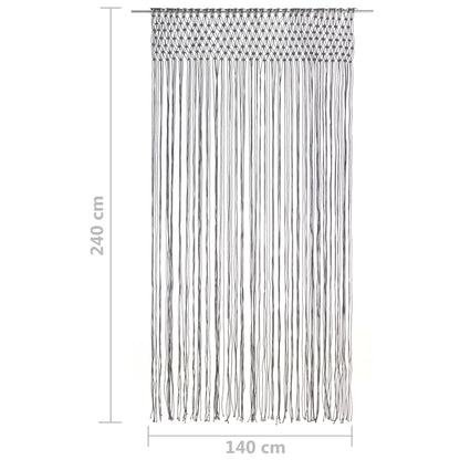 Gordijn Macramé 140X240 Cm Katoen Antraciet