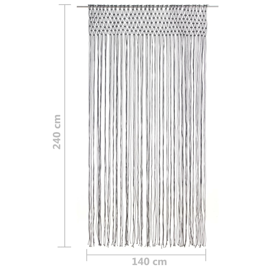 Gordijn Macramé 140X240 Cm Katoen Antraciet