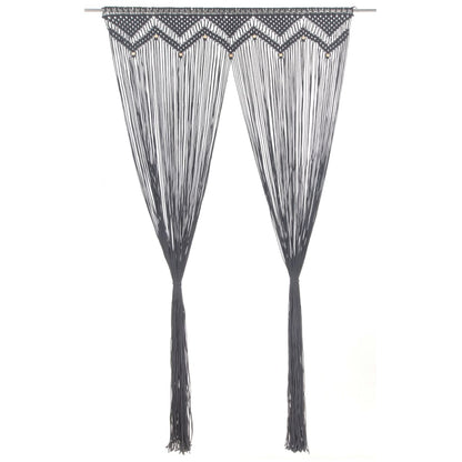 Gordijn Macramé 140X240 Cm Katoen Antraciet