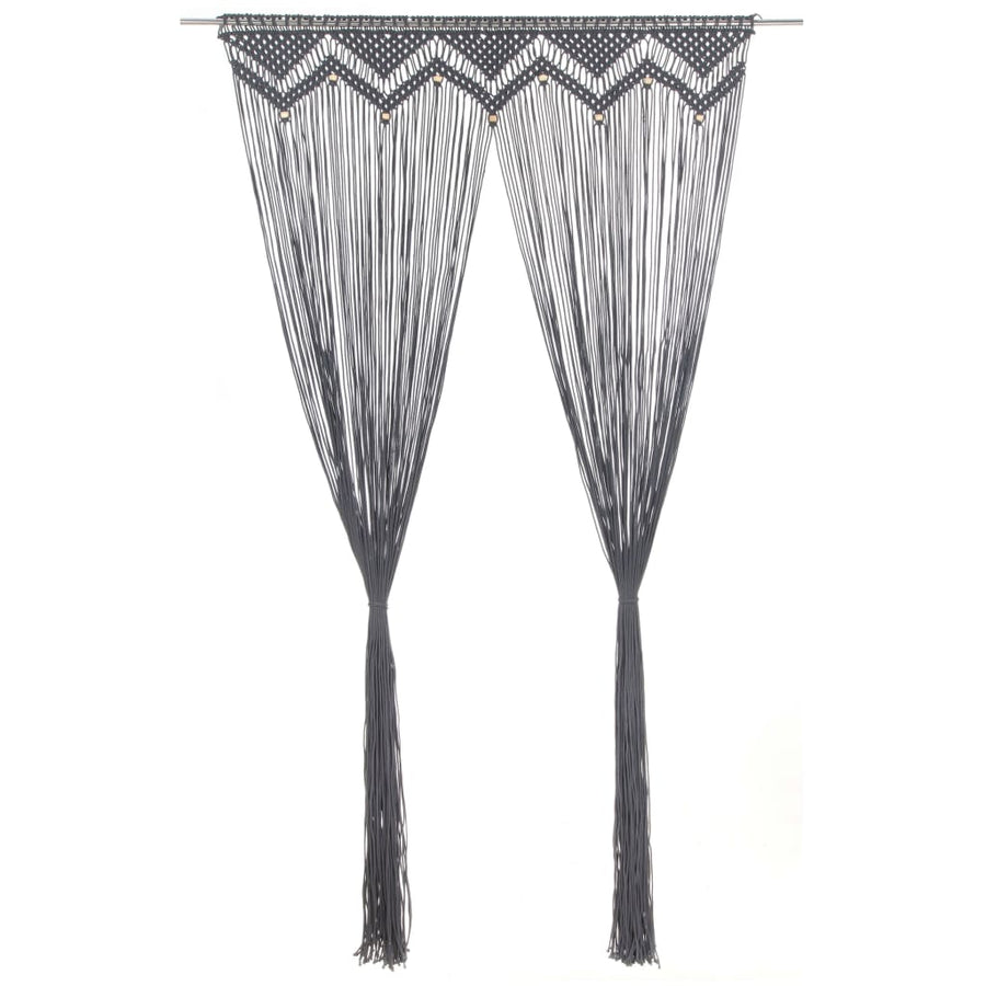 Gordijn Macramé 140X240 Cm Katoen Antraciet