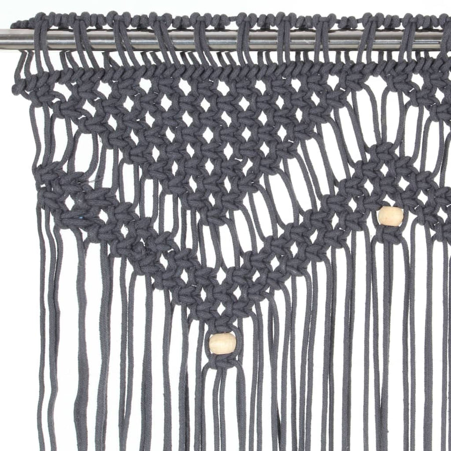 Gordijn Macramé 140X240 Cm Katoen Antraciet