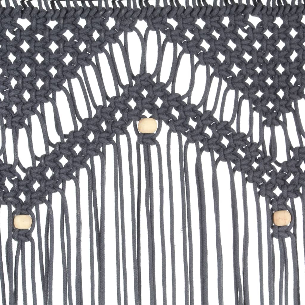 Gordijn Macramé 140X240 Cm Katoen Antraciet
