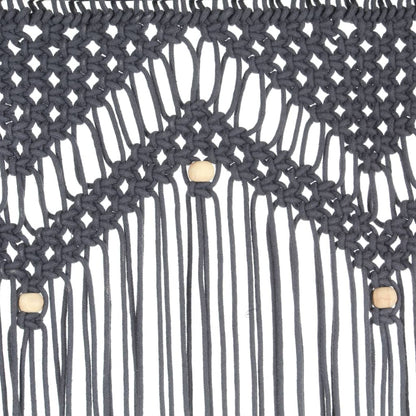 Gordijn Macramé 140X240 Cm Katoen Antraciet