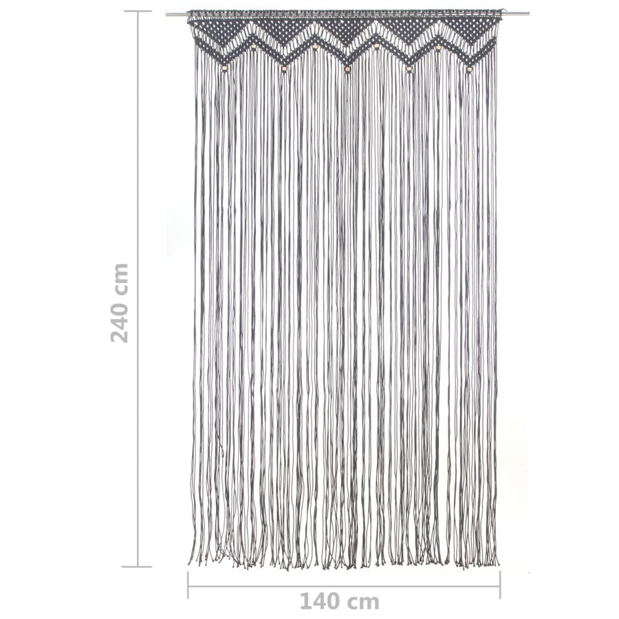 Gordijn Macramé 140X240 Cm Katoen Antraciet