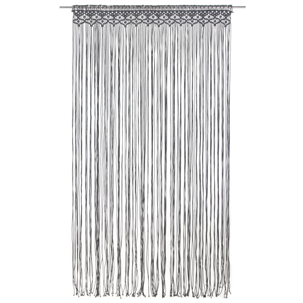 Gordijn Macramé 140X240 Cm Katoen Antraciet