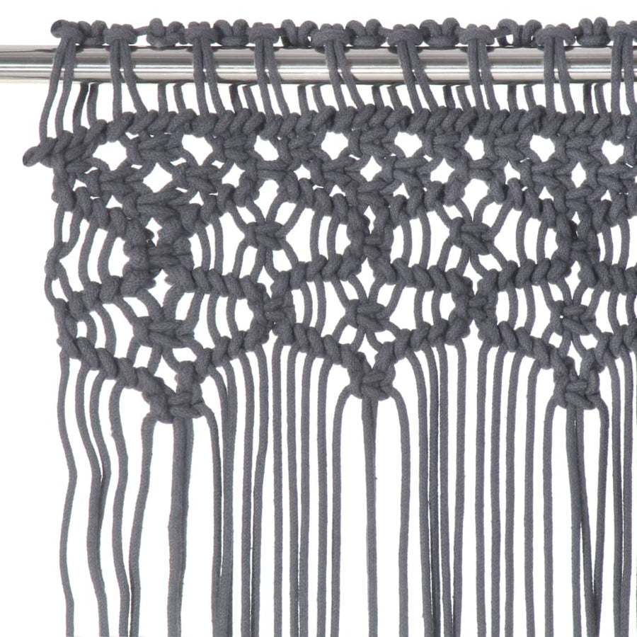Gordijn Macramé 140X240 Cm Katoen Antraciet