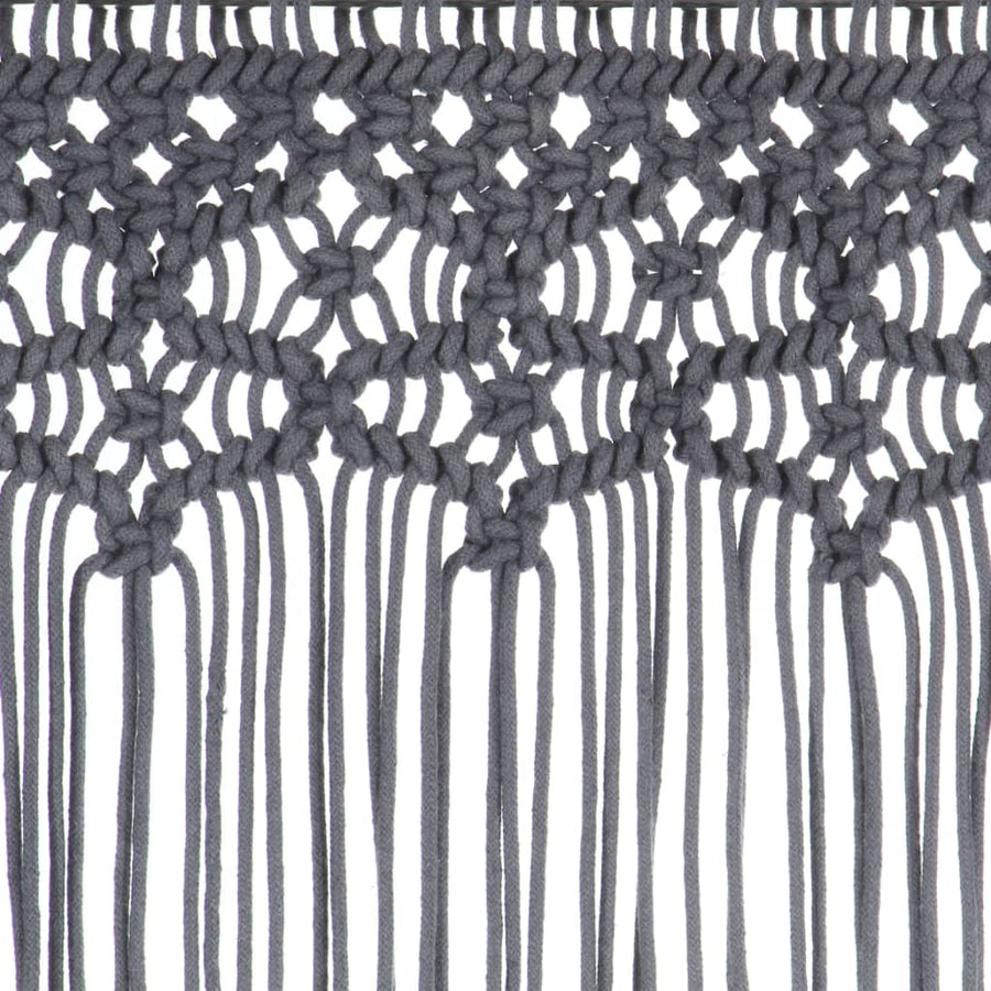 Gordijn Macramé 140X240 Cm Katoen Antraciet