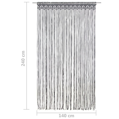 Gordijn Macramé 140X240 Cm Katoen Antraciet