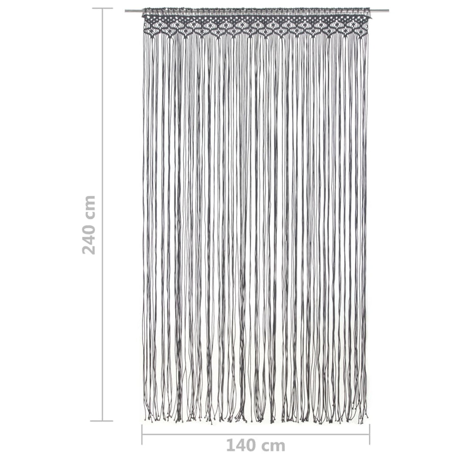 Gordijn Macramé 140X240 Cm Katoen Antraciet