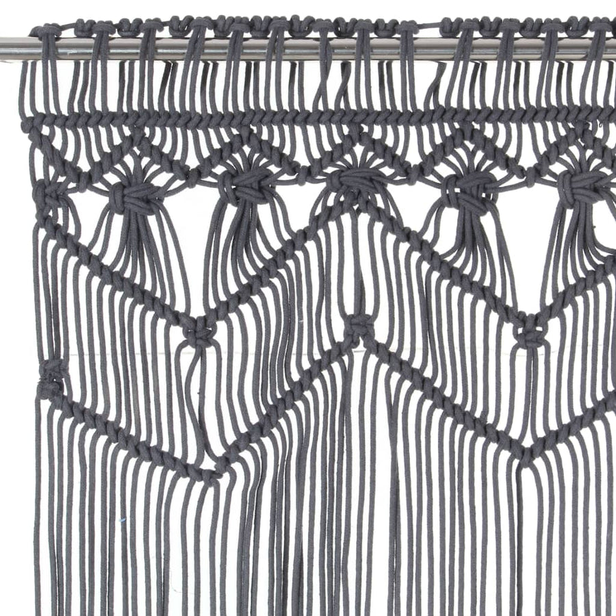 Gordijn Macramé 40X240 Cm Katoen Antraciet