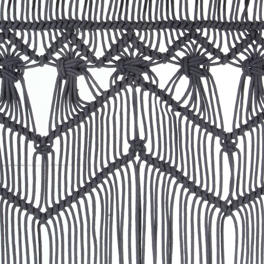 Gordijn Macramé 40X240 Cm Katoen Antraciet