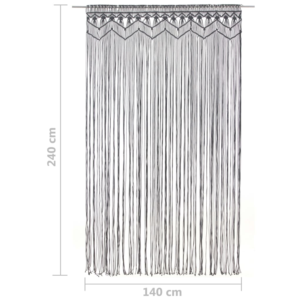 Gordijn Macramé 40X240 Cm Katoen Antraciet