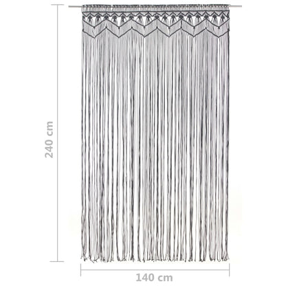 Gordijn Macramé 40X240 Cm Katoen Antraciet