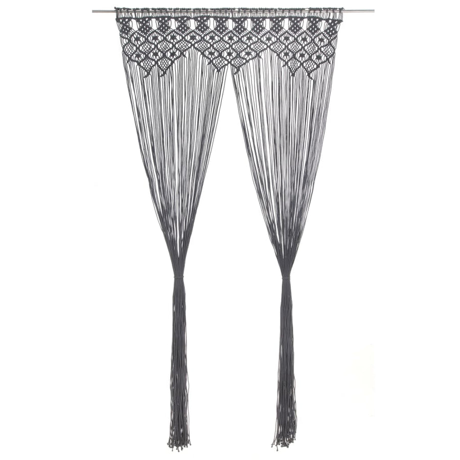 Gordijn Macramé 40X240 Cm Katoen Antraciet