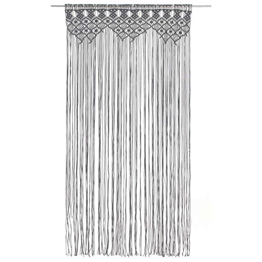Gordijn Macramé 40X240 Cm Katoen Antraciet
