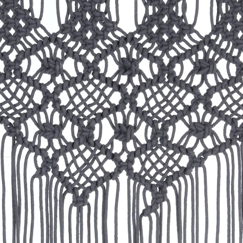 Gordijn Macramé 40X240 Cm Katoen Antraciet
