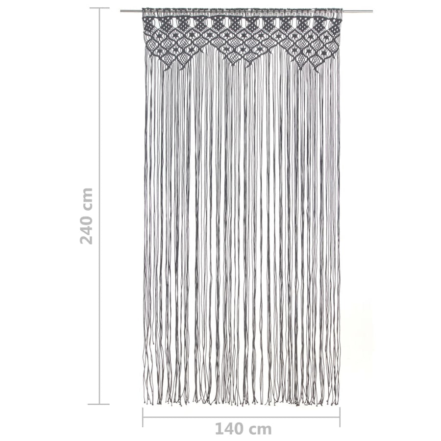 Gordijn Macramé 40X240 Cm Katoen Antraciet