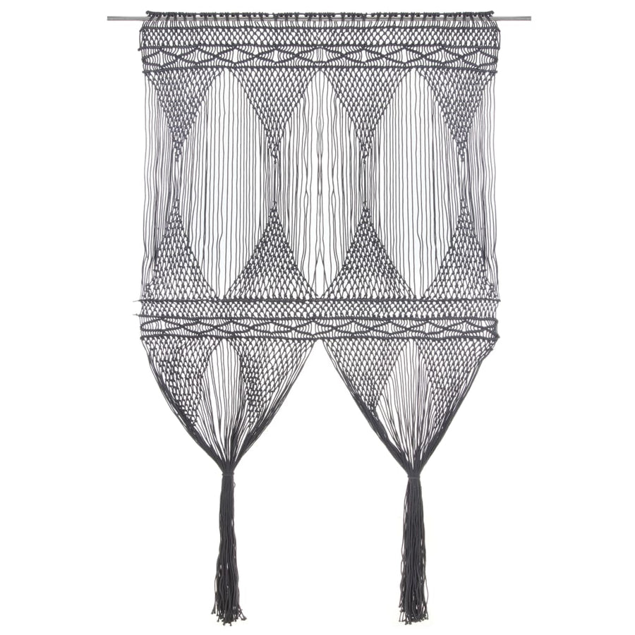 Gordijn Macramé 140X240 Cm Katoen Antraciet