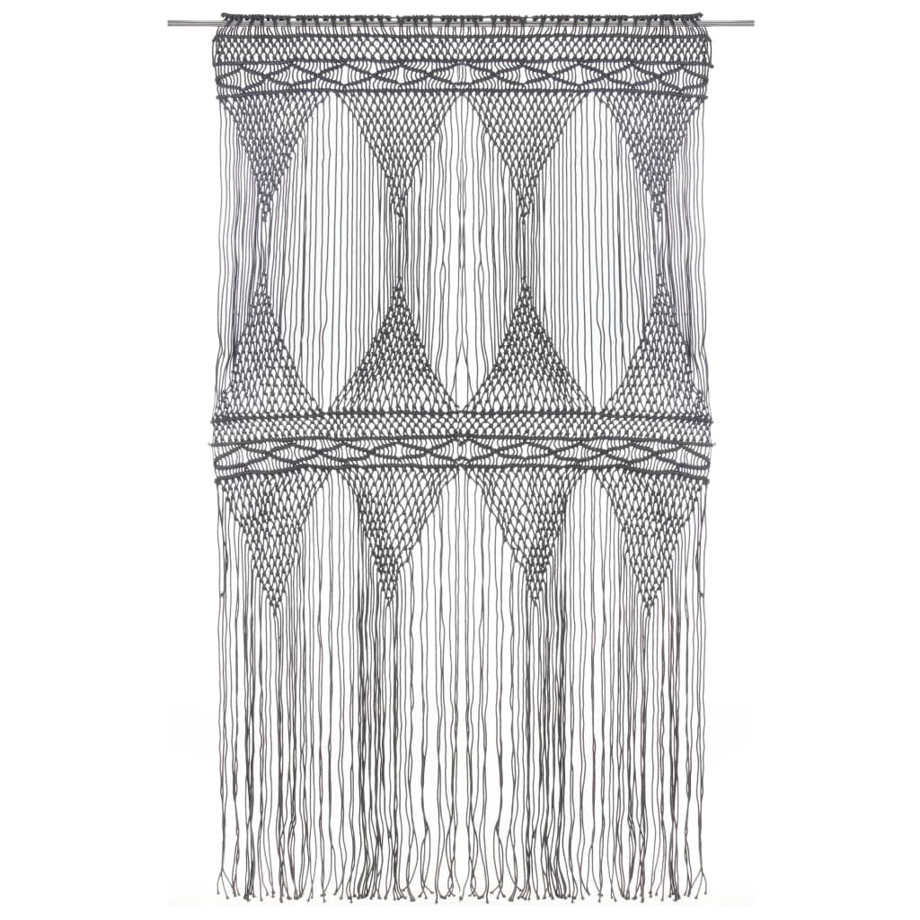 Gordijn Macramé 140X240 Cm Katoen Antraciet