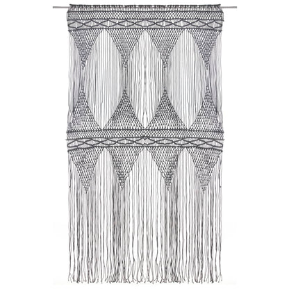 Gordijn Macramé 140X240 Cm Katoen Antraciet