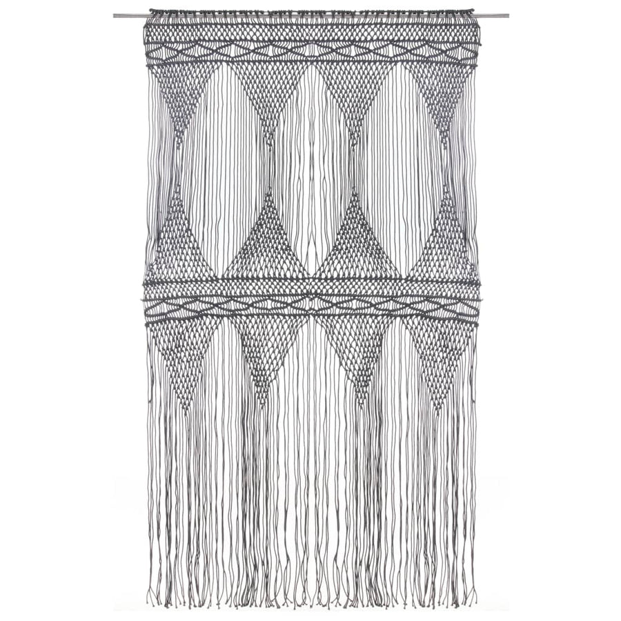 Gordijn Macramé 140X240 Cm Katoen Antraciet