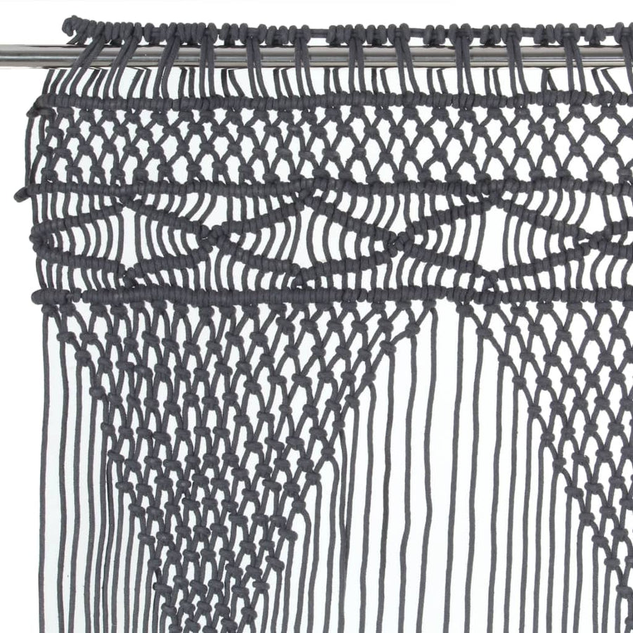 Gordijn Macramé 140X240 Cm Katoen Antraciet