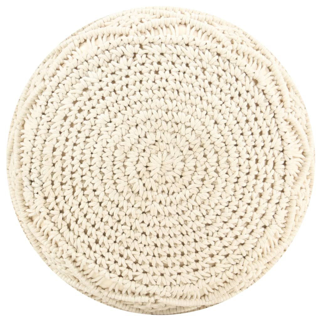 Poef Macramé Handgemaakt 45X30 Cm Katoen Patroon 1