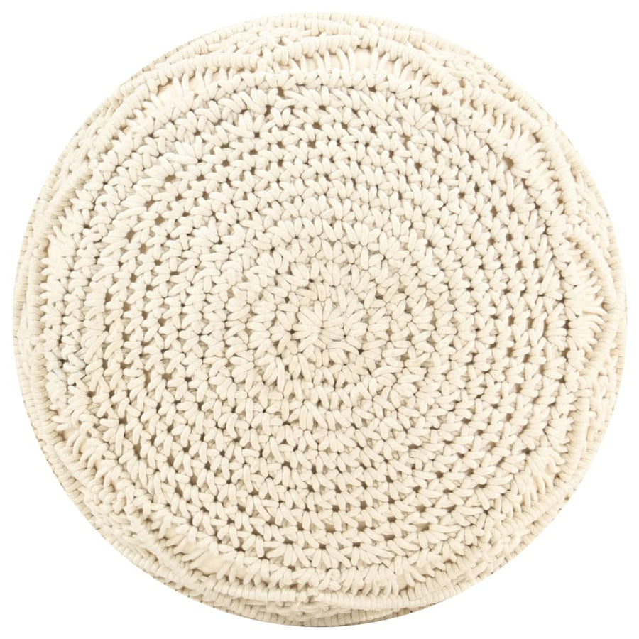 Poef Macramé Handgemaakt 45X30 Cm Katoen Patroon 1