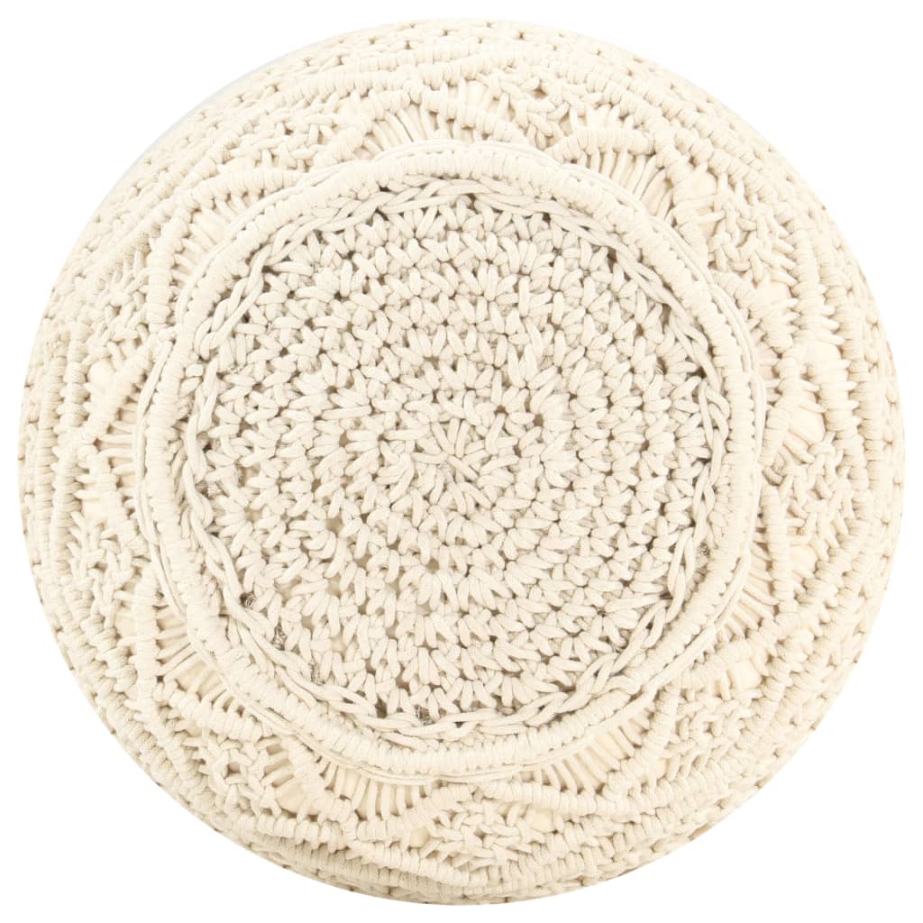 Poef Macramé Handgemaakt 45X30 Cm Katoen Patroon 1