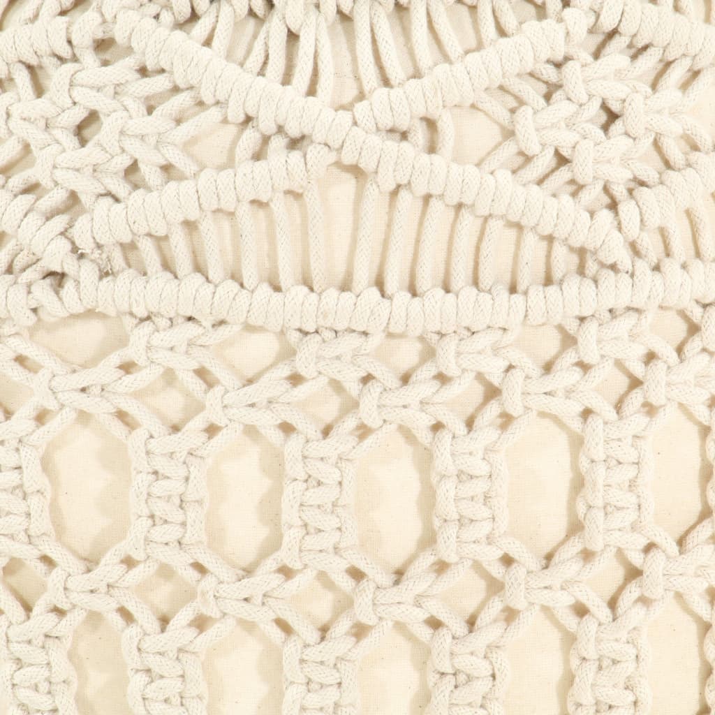 Poef Macramé Handgemaakt 45X30 Cm Katoen Patroon 1