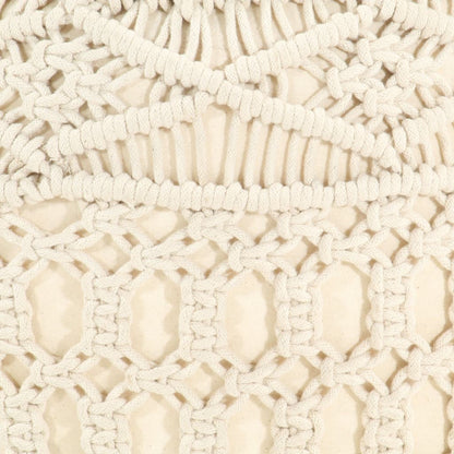 Poef Macramé Handgemaakt 45X30 Cm Katoen Patroon 1