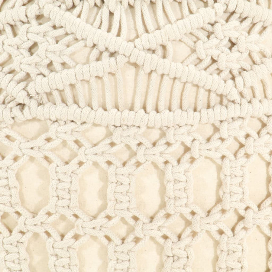 Poef Macramé Handgemaakt 45X30 Cm Katoen Patroon 1